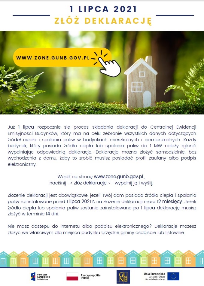 plakat z drewnianym domkiem i tekstem