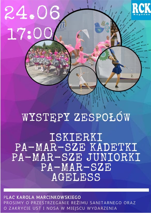 kolaż zdjęć dziewczęcych zespołów tanecznych