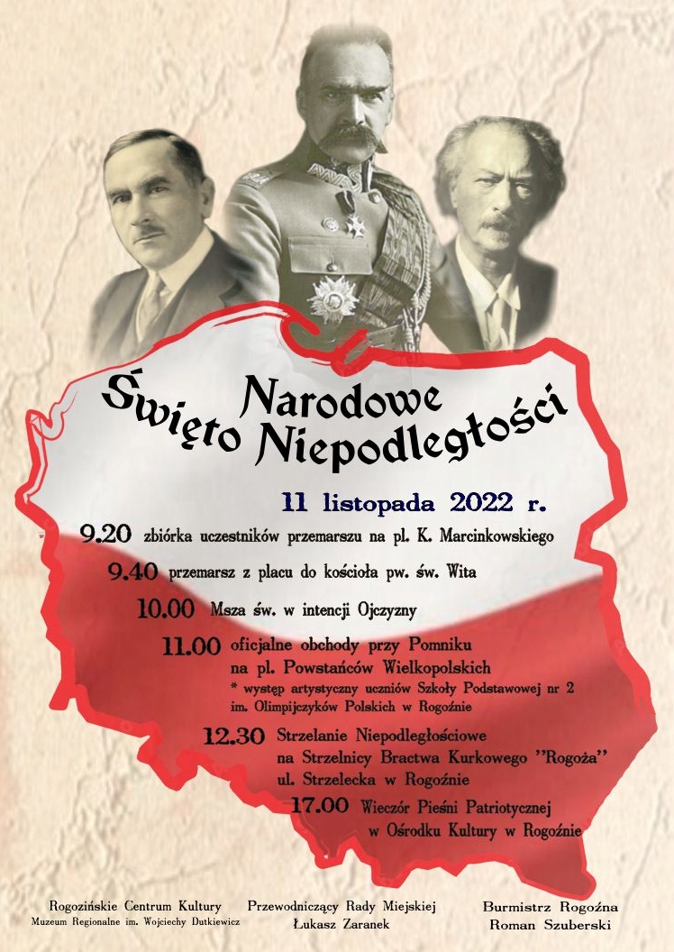 plakat dotyczy obchodów święta Niepodległości 11 Listopada