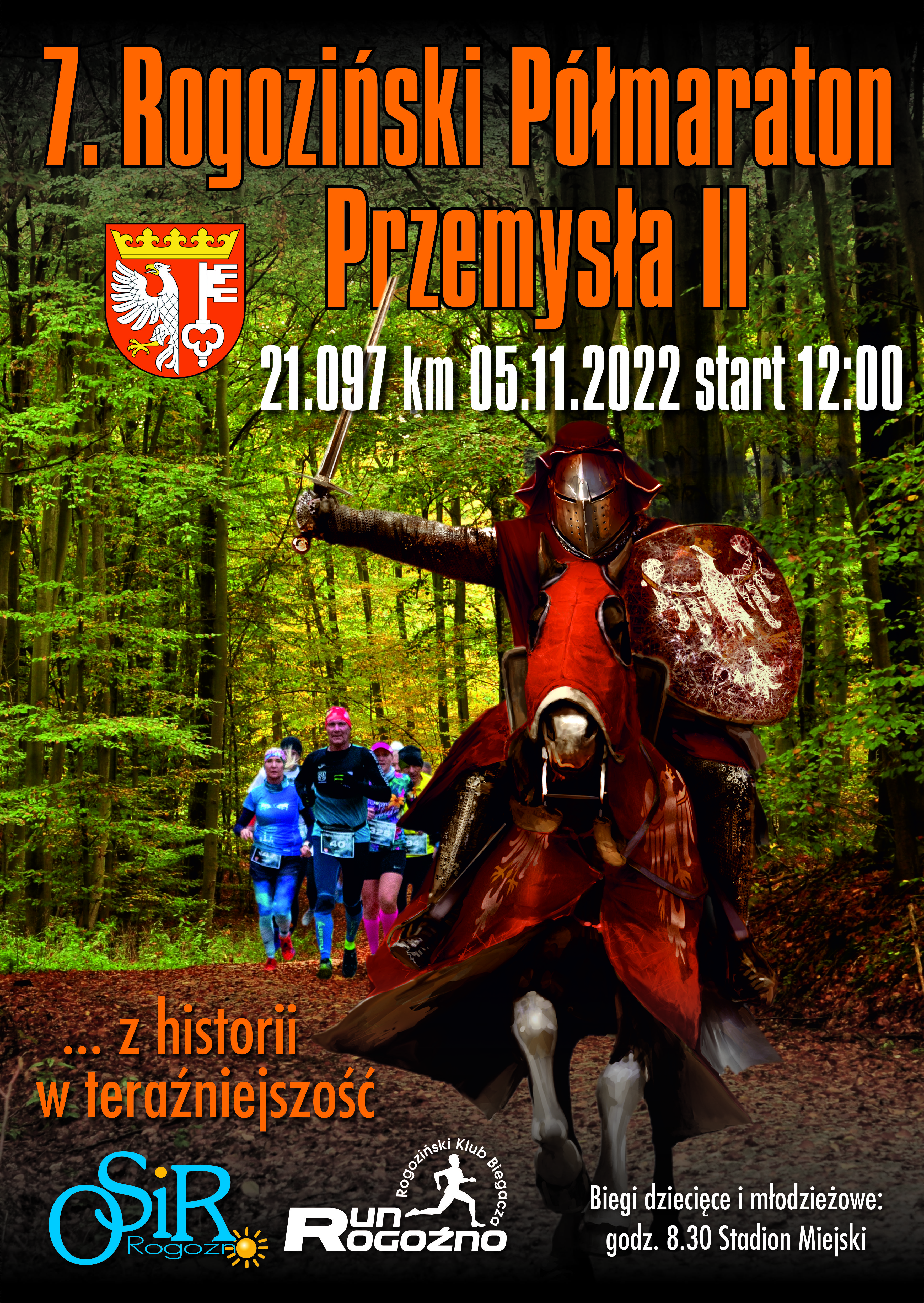 plakat dotyczy 7. Rogozińskiego Półmaratonu Przemysła II