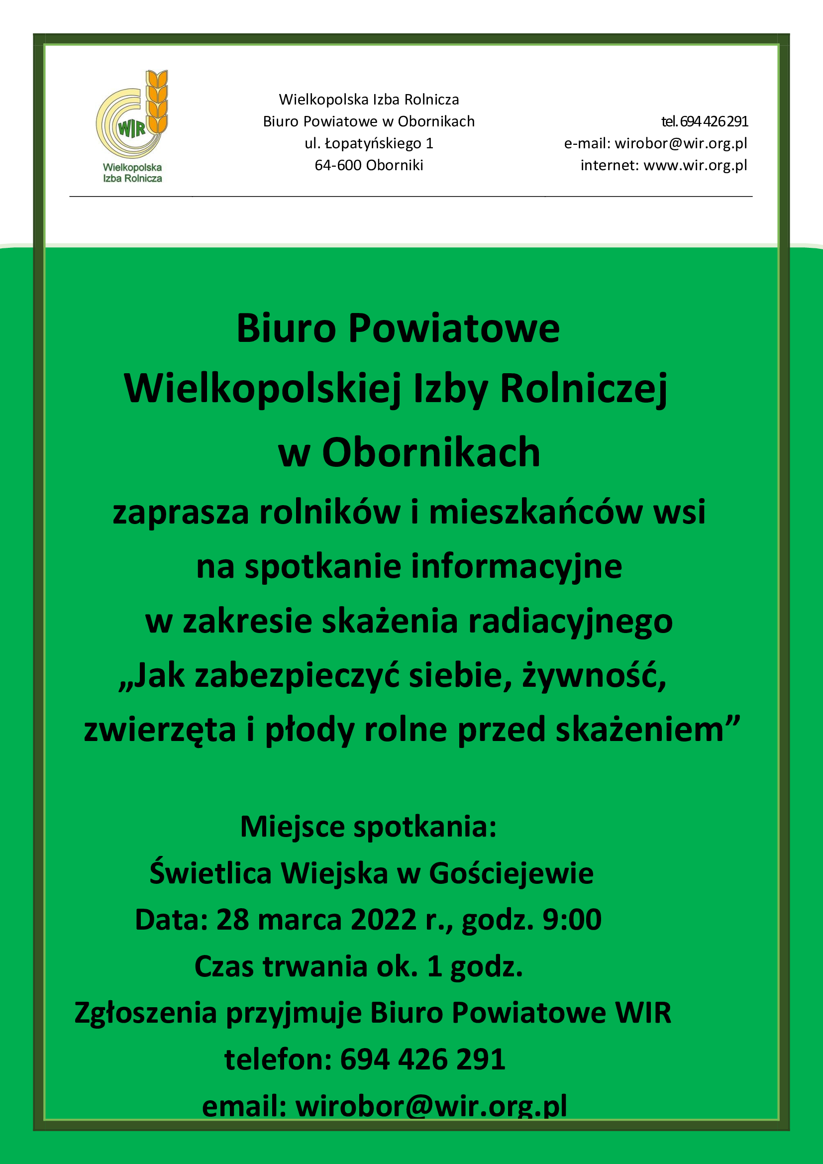 tekst na biało zielonym tle