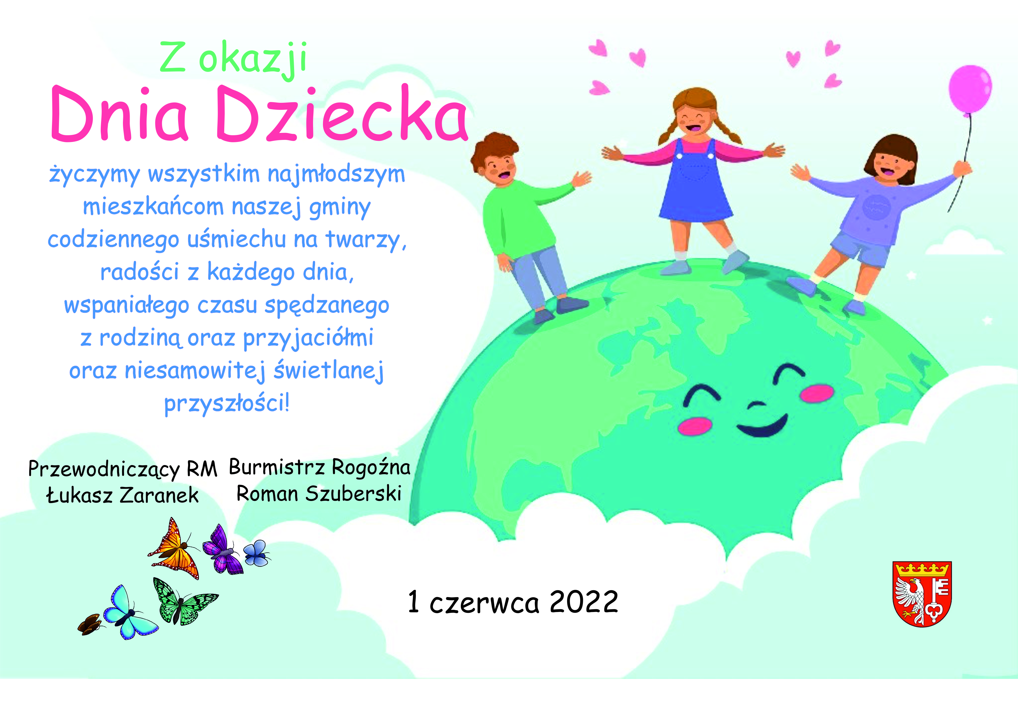 kolorowy tekst po lewej stronie, po prawej grafika dzieci i planety ziemi