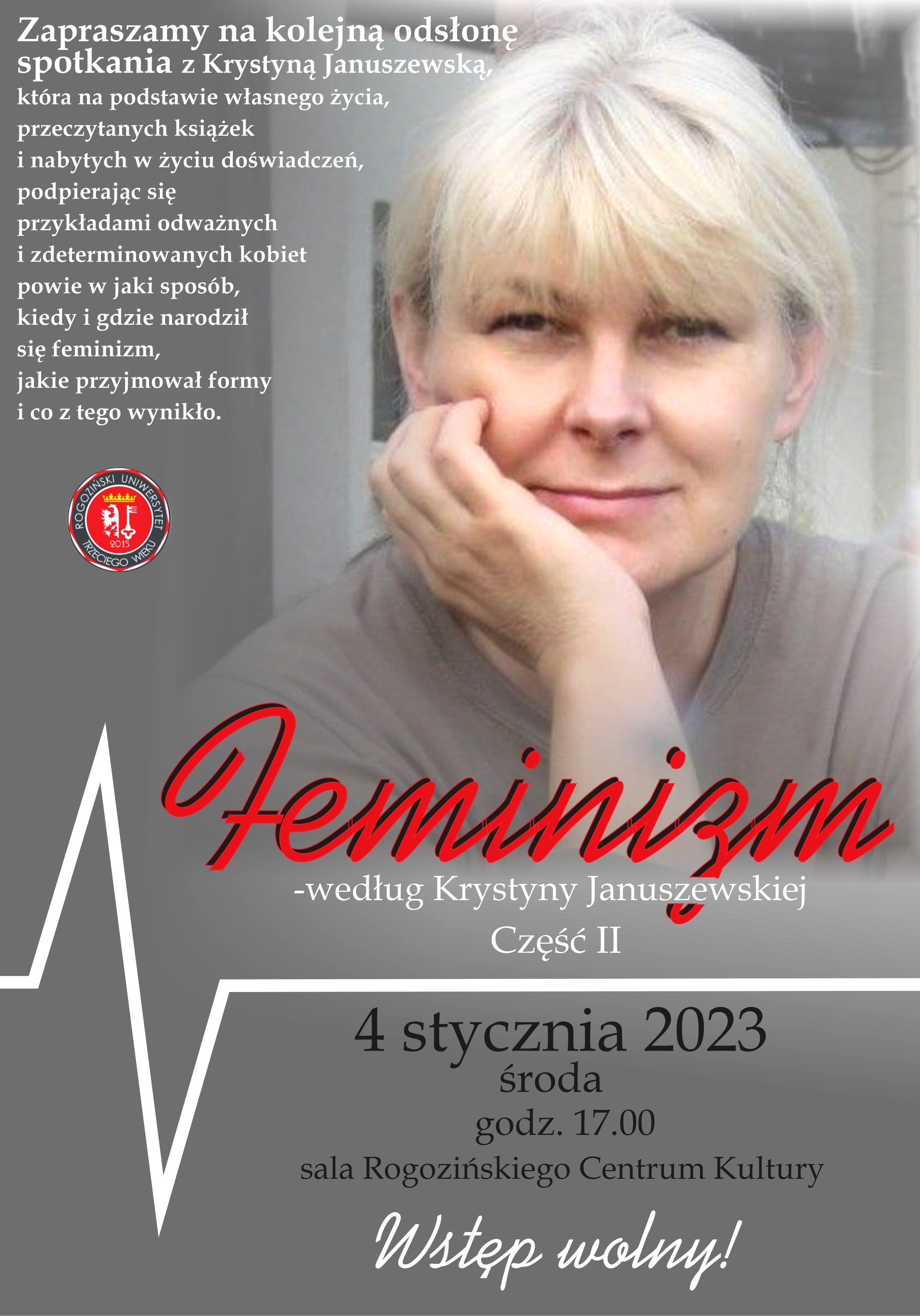 plakat dotyczy styczniowego wykładu na RUTW