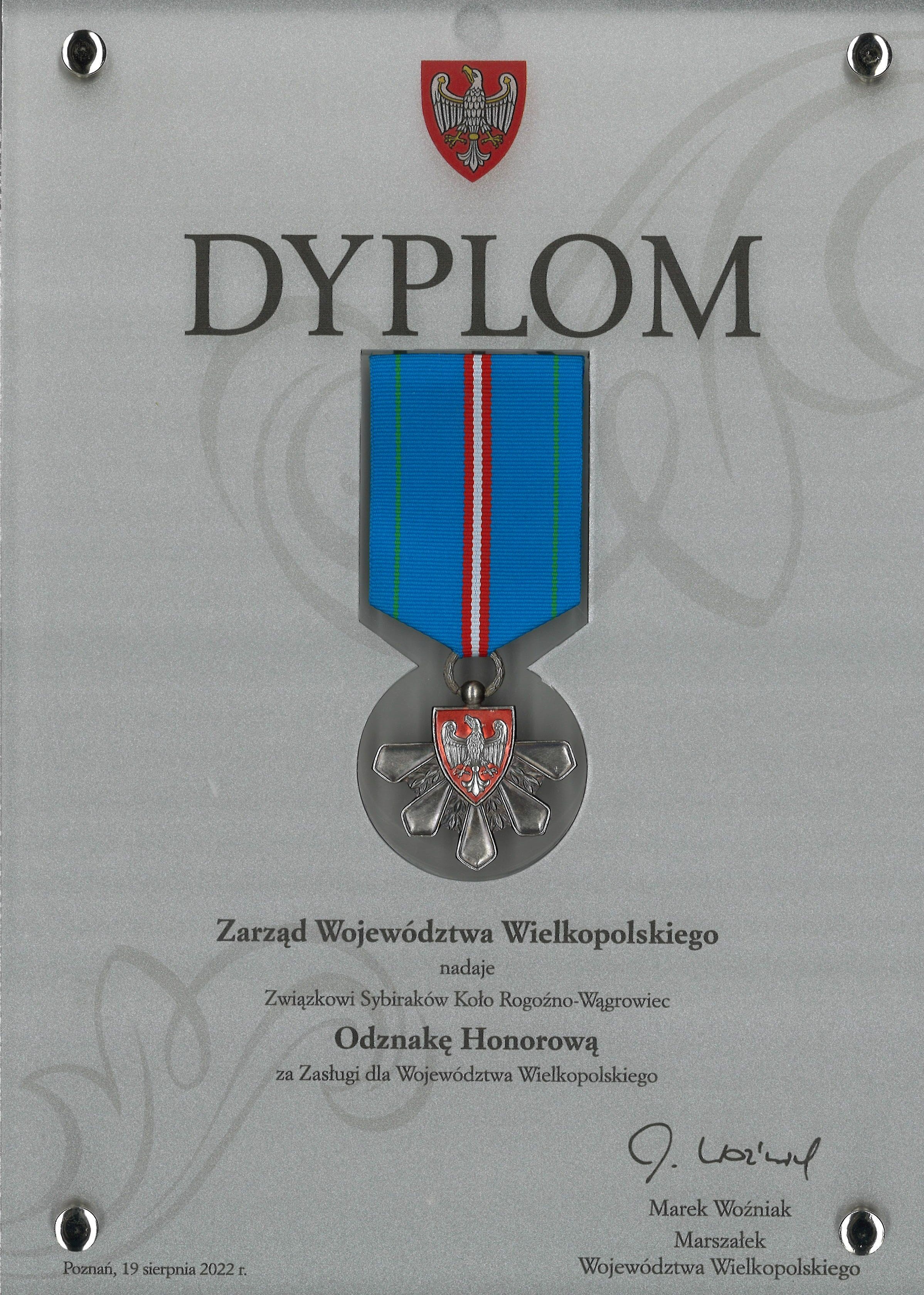 odznaka odznaka honorowa województwa wielkopolskiego
