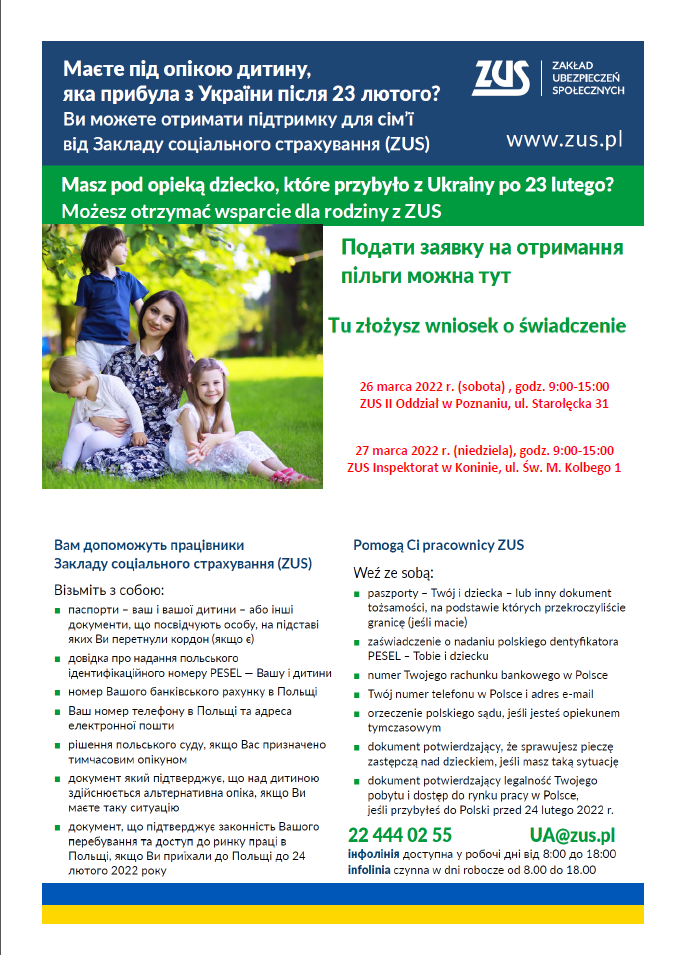 tekst na&nbsp;białym  tle na&nbsp;górze po lewej zdjęcie kobiety z&nbsp;trójka dzieci