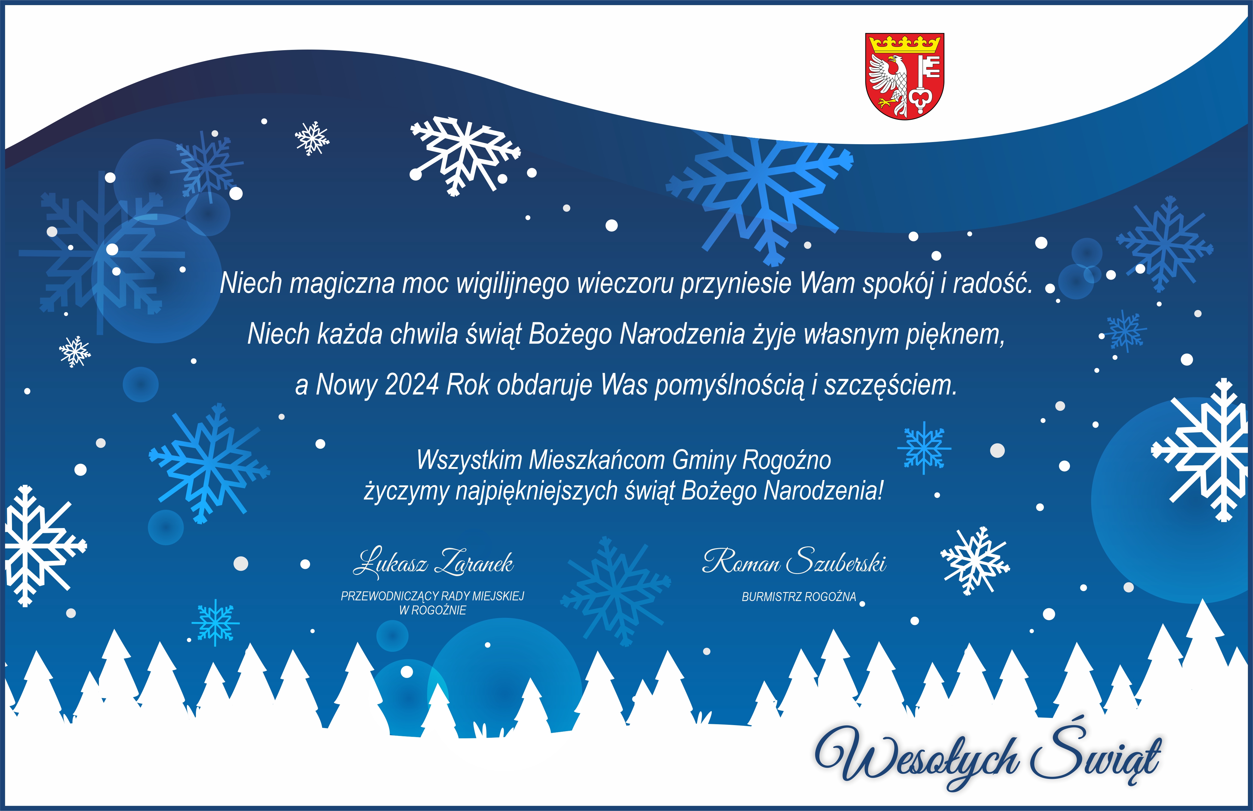 Życzenia Świateczne od burmistrza Romana Szuberskiego i&nbsp;przewodniczącego RM Łukasza Zaranka