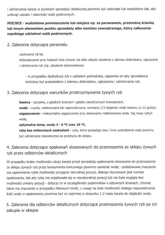 PIW sprzedaż karpi