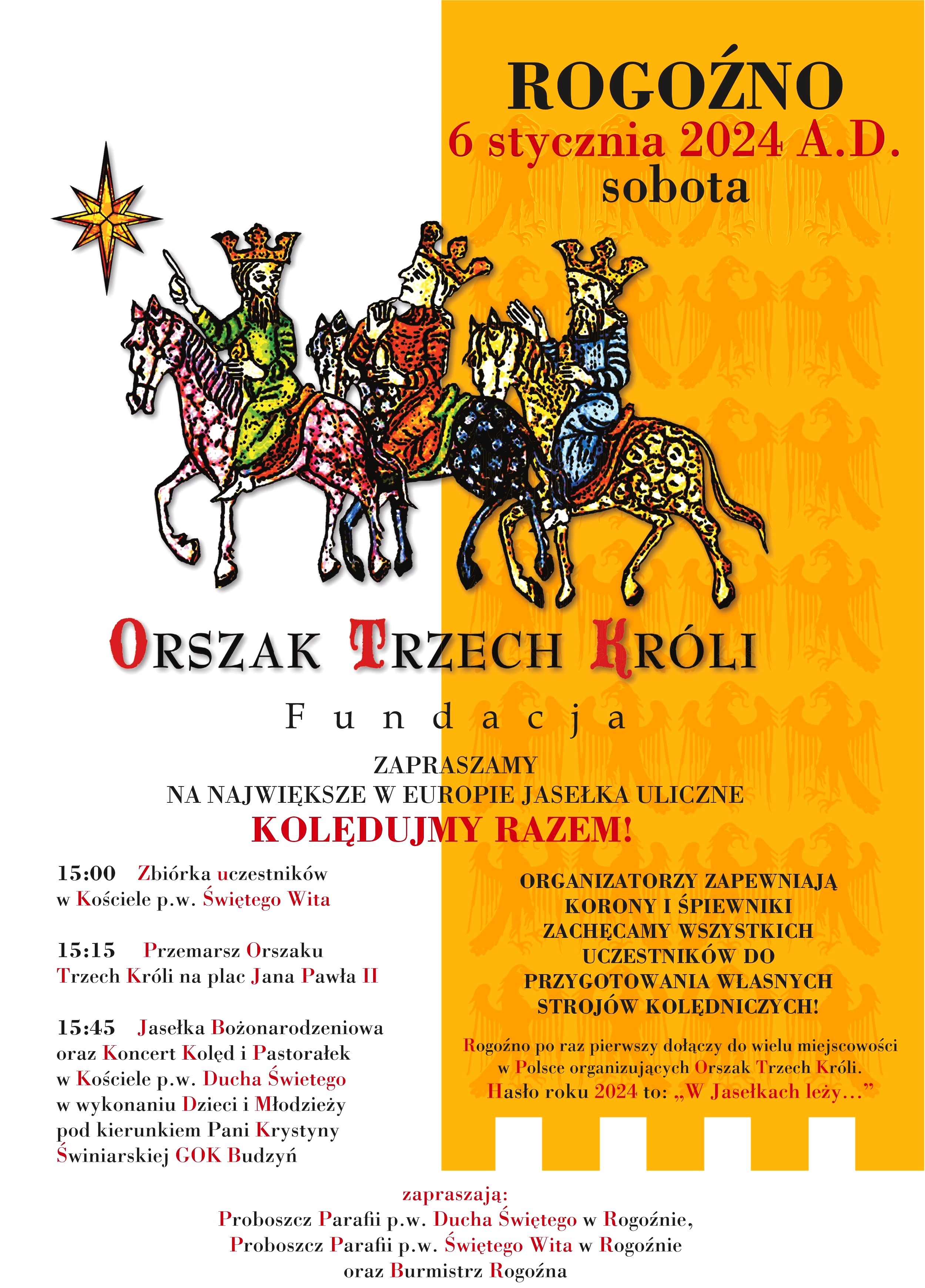 Orszak Trzech Kr&oacute;li w&nbsp;Rogoźnie-6.01.2024