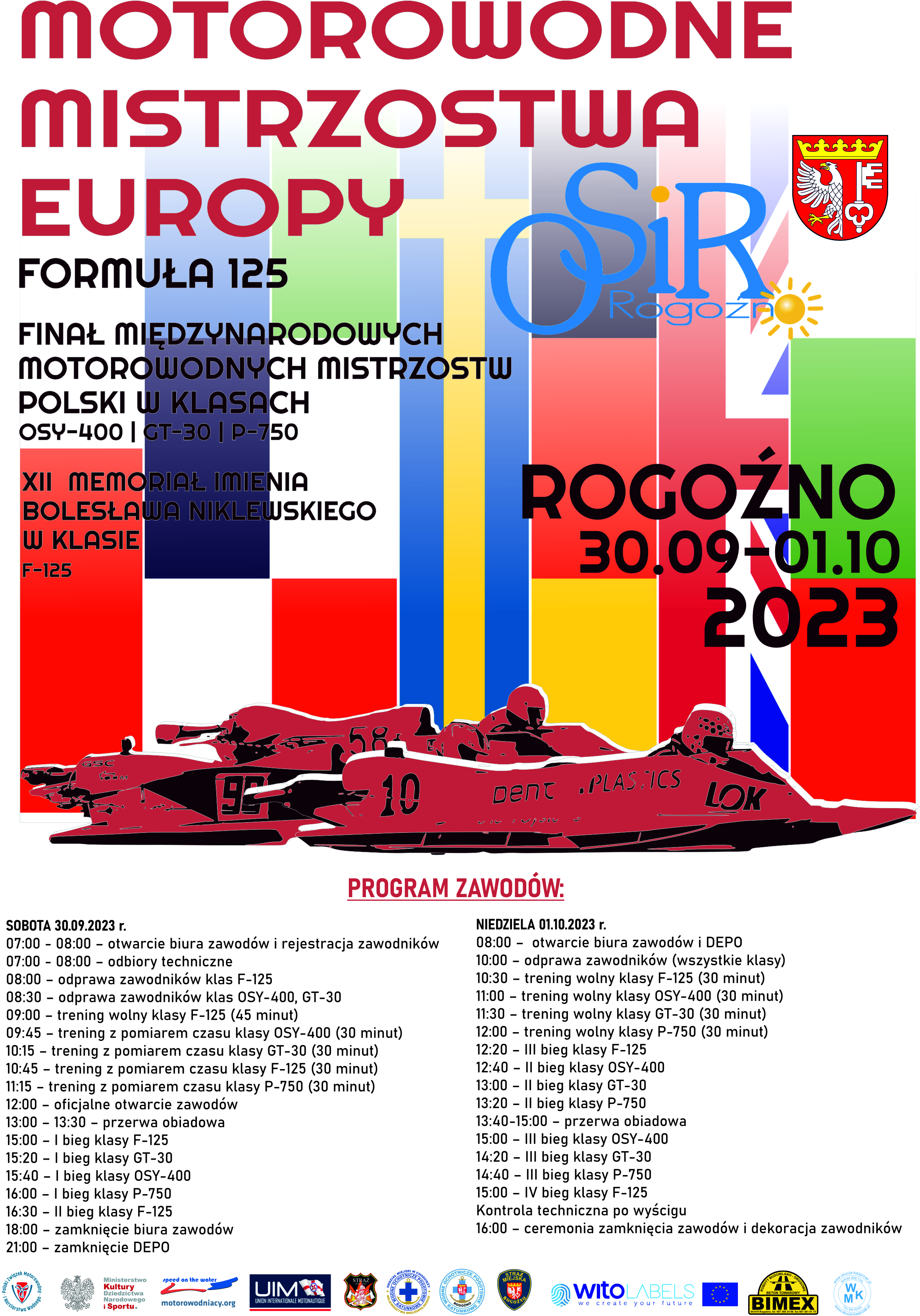 plakat zawod&oacute;w motorowodnych w&nbsp;rogoźnie 2023