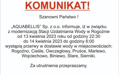 Zdjęcie do Przerwy w dostawie wody