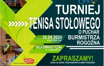 Zdjęcie do Turniej Tenisa stołowego o Puchar Burmistrza Rogoźna