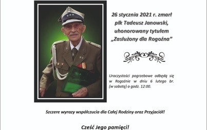 Zdjęcie do Zmarł ś.p. mgr inż. Tadeusz Janowski płk w st. spoczynku