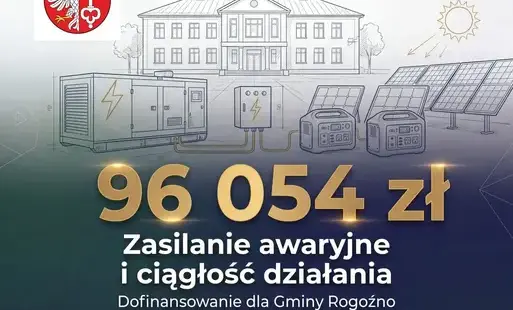 Zdjęcie do 96 054 zł na zasilanie awaryjne i ciągłość działania Gminy Rogoźno