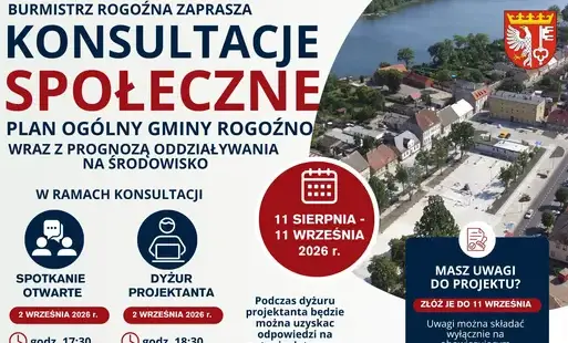 Zdjęcie do KONSULTACJE SPOŁECZNE &ndash; PLAN OG&Oacute;LNY GMINY ROGOŹNO