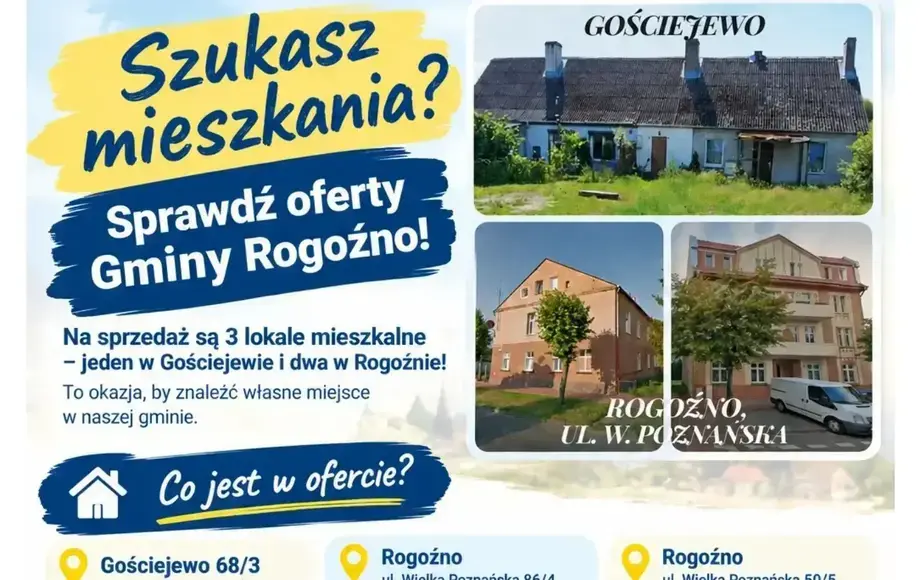 Sprzedaż mieszkań w Gminie Rogoźno